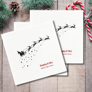 Naughty or nice Santa's Sleigh Reindeer Napkin