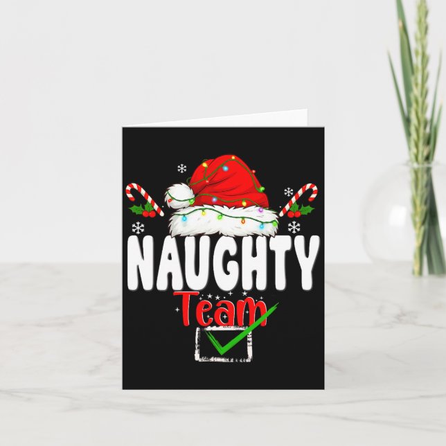 Naughty Or Nice Team Matching Christmas Pajama Men Card (Front)
