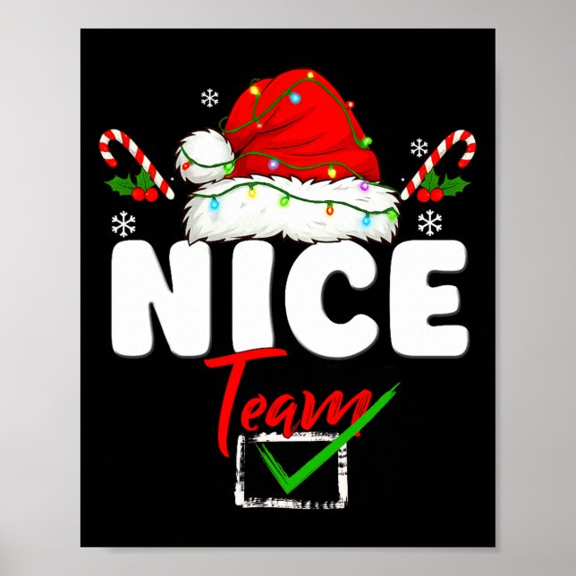 Naughty Or Nice Team Matching Christmas Pajama Men Poster (Front)