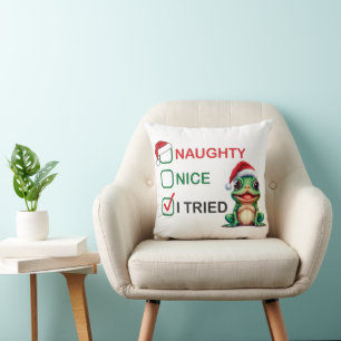 Naughty or Nice Throw Pillow