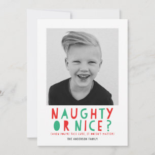 Naughty ou Nice   Carte photo de vacances