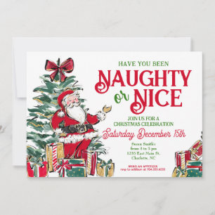 Naughty ou Nice Invitation de fête de Noël