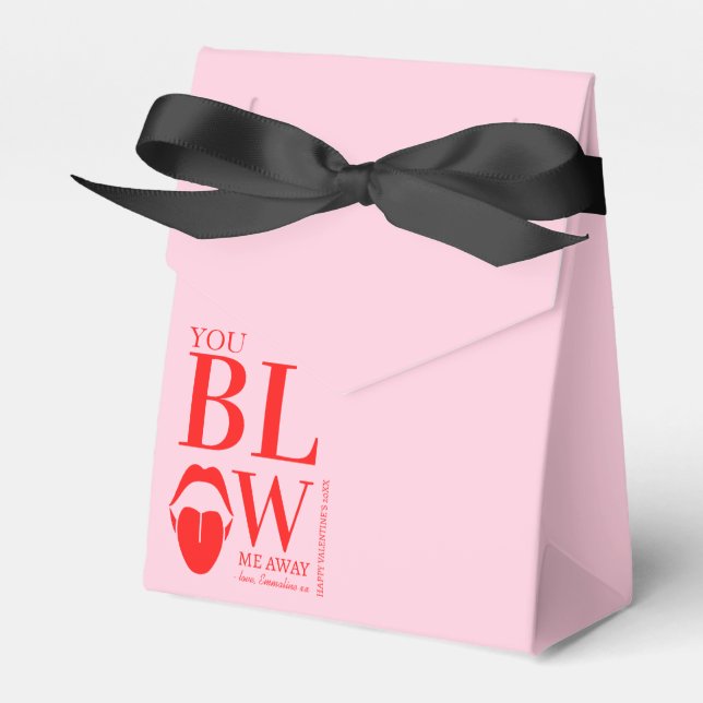 Naughty Pink Red Valentines Day Card Favor Box (Front Side)