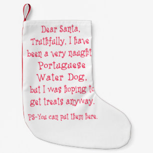 Naughty Portuguese Water Dog Small Christmas Stocking