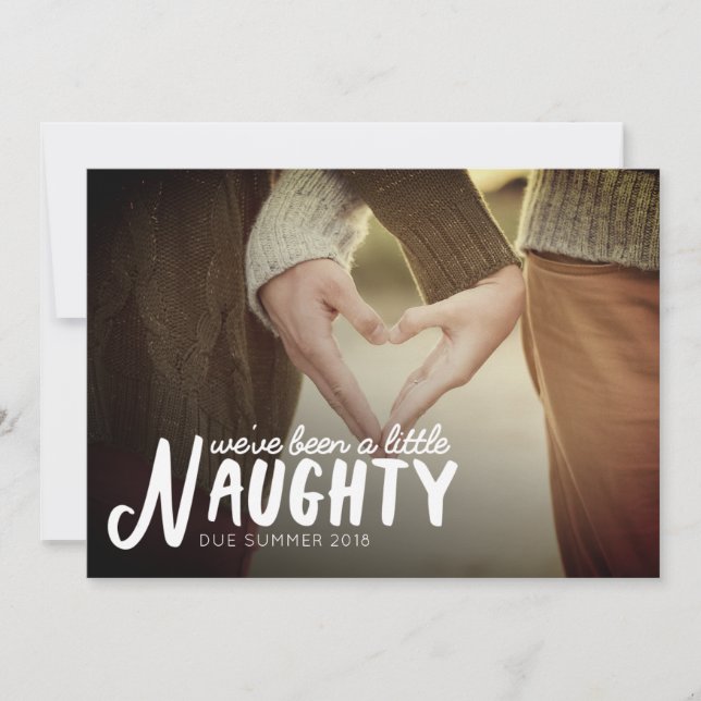 Naughty Pregnancy Announcement Christmas Card (Front)