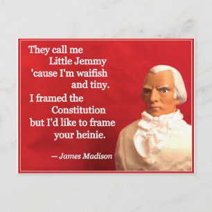 Naughty Presidential Valentine: Madison the Framer Holiday Postcard