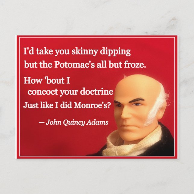 Naughty Presidential Valentine: Monroe Doctrine Holiday Postcard (Front)