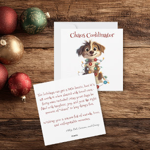 Naughty Puppy Christmas Chaos Coordinator Holiday Card