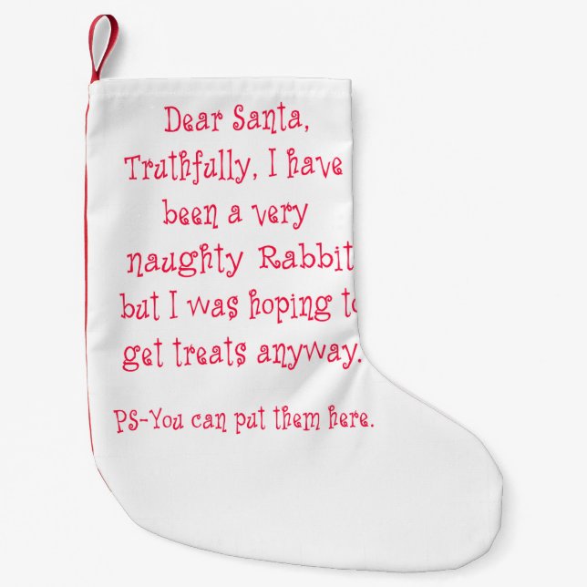 Naughty Rabbit Small Christmas Stocking (Front)