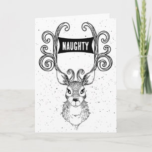 Naughty Reindeer funny Christmas Card