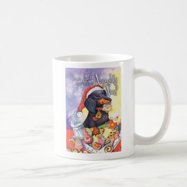 Naughty Santa Doxie Coffee Mug (Right)