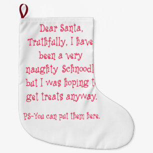 Naughty Schnoodle Large Christmas Stocking