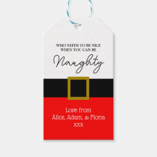 Naughty secret santa Custom Holiday parcel gift Tags