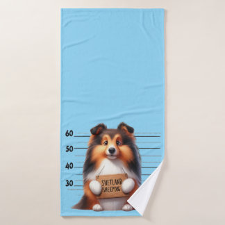 Naughty Shetland Sheepdog Bath Towel