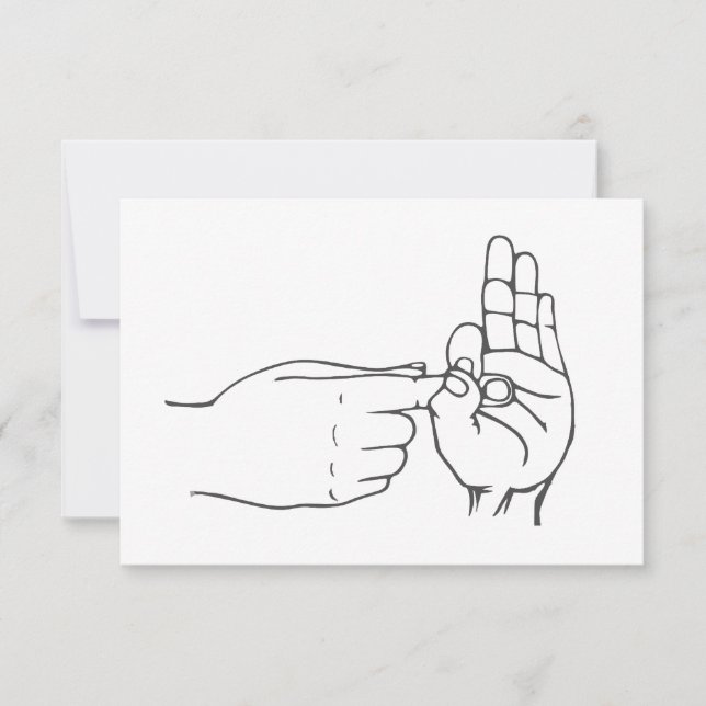 Naughty Sign Language  Thank You Card (Front)