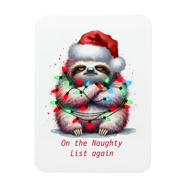 Naughty Sloth Custom words Magnet (Vertical)