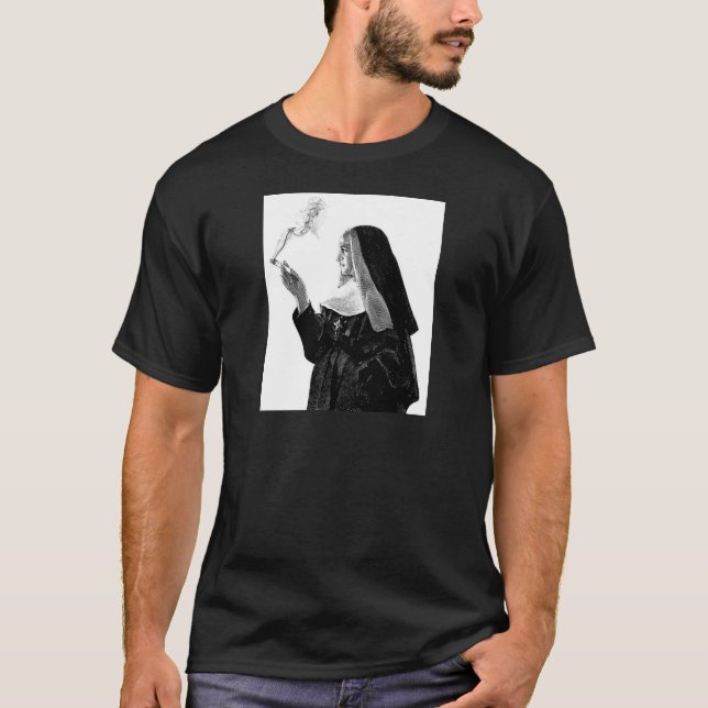 Naughty Smoking Nun T-Shirt (Front)