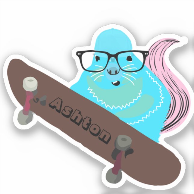 Naughty Squirrel #1012 Custom Name Skate (Front)