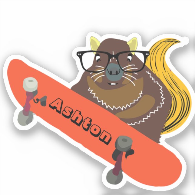 Naughty Squirrel #1033 Custom Name Skate (Front)