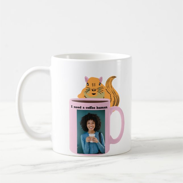 Naughty Squirrel #135 Coffee Human Mug (Left)