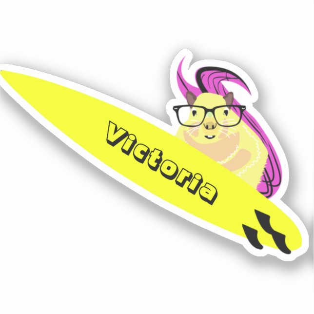 Naughty Squirrel #1438 Surfing Sticker (Front)