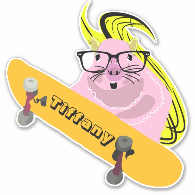 Naughty Squirrel #147 Skateboarding Sticker (Front)