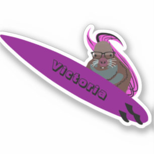 Naughty Squirrel #2251 Surfing Sticker