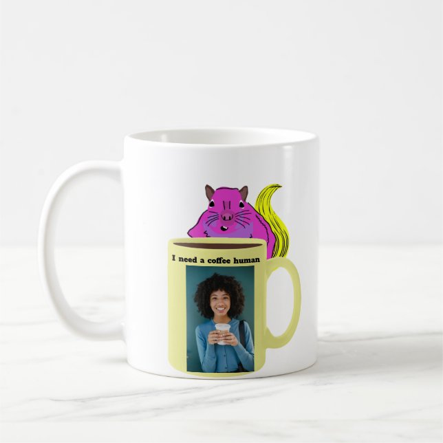 Naughty Squirrel #234 Coffee Human Mug (Left)