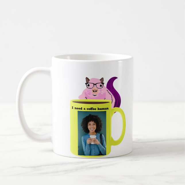 Naughty Squirrel #344 Coffee Human Mug (Left)