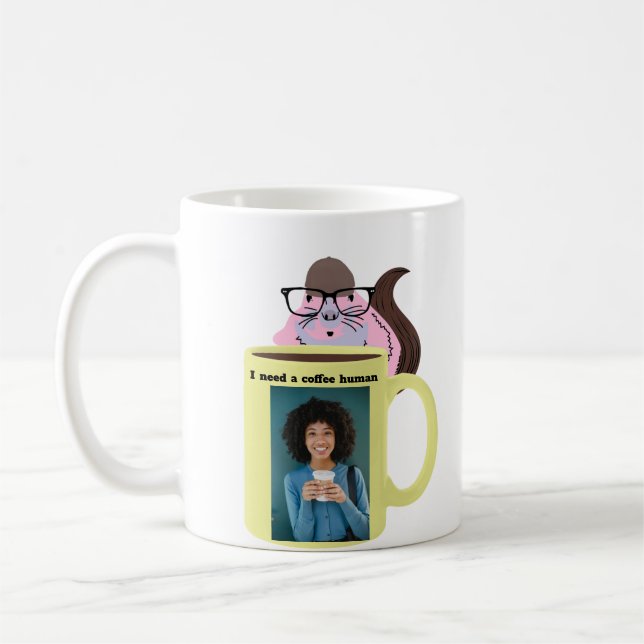 Naughty Squirrel #398 Coffee Human Mug (Left)