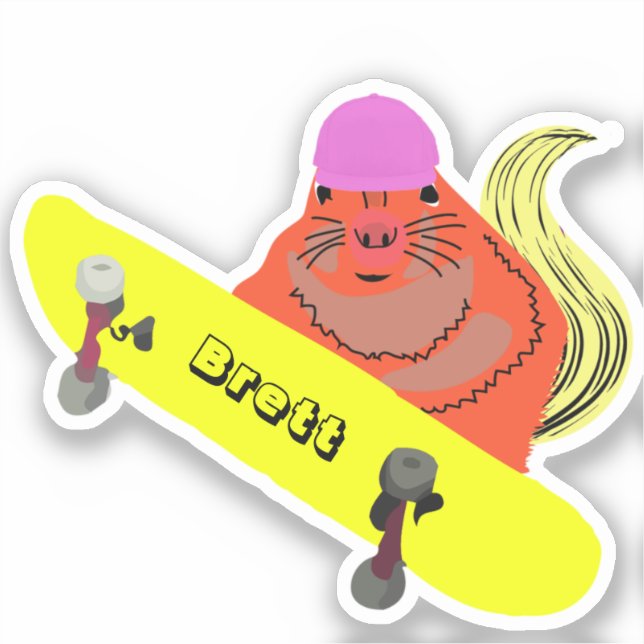 Naughty Squirrel #446 Brett Skateboarding (Front)