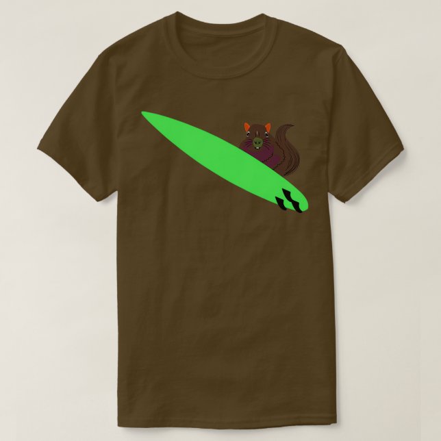Naughty Squirrel 541 Surfing T-Shirt (Design Front)