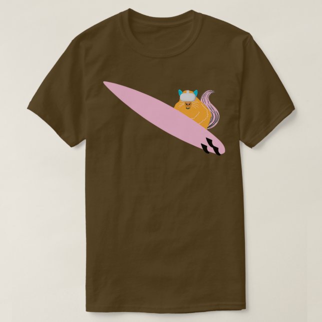 Naughty Squirrel 592 Surfing T-Shirt (Design Front)