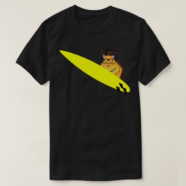 Naughty Squirrel 676 Surfing T-Shirt (Design Front)
