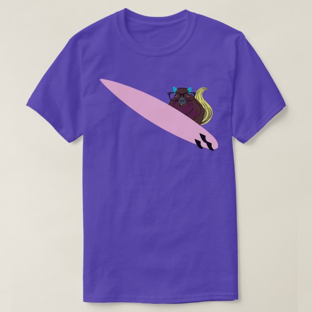 Naughty Squirrel 776 Surfing T-Shirt (Design Front)
