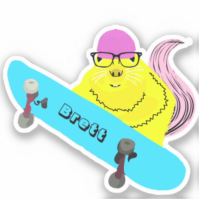 Naughty Squirrel #893 Brett Skateboarding (Front)