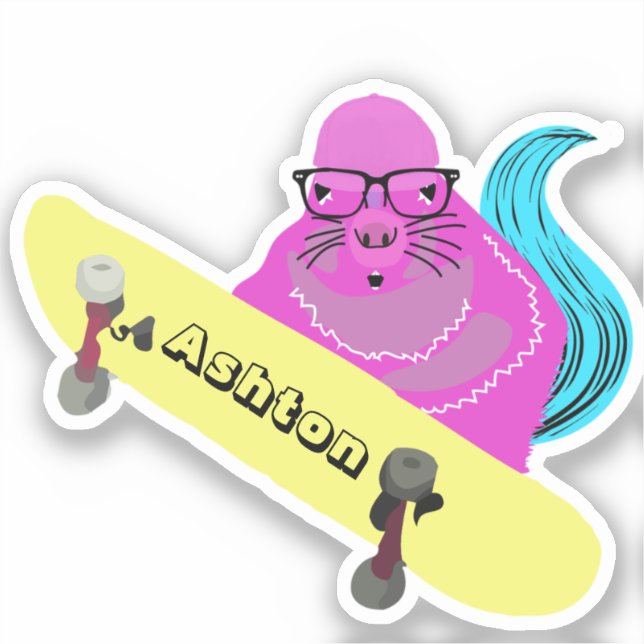 Naughty Squirrel #963 Custom Name Skate (Front)