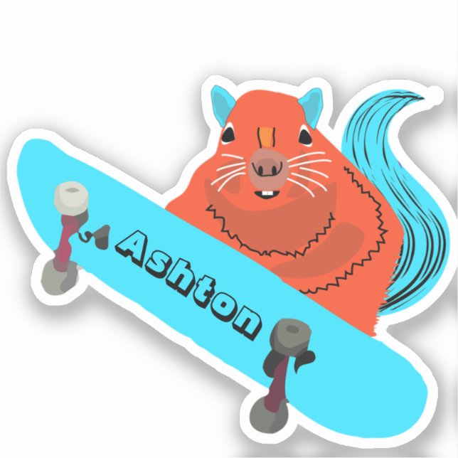 Naughty Squirrel #974 Custom Name Skate (Front)