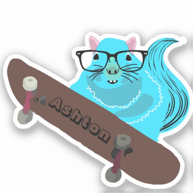 Naughty Squirrel #985 Custom Name Skate (Front)