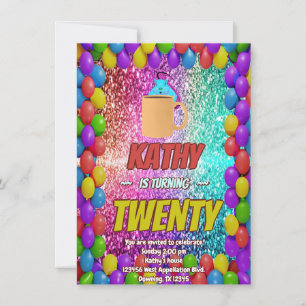 Naughty Squirrel Café Anniversaire Invitation de f