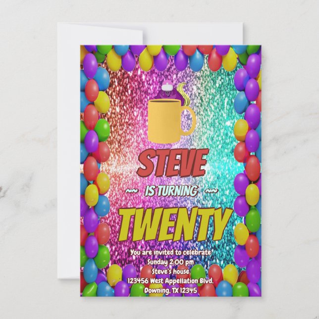 Naughty Squirrel Café Anniversaire Invitation de f (Devant)