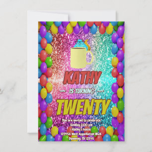 Naughty Squirrel Coffee Birthday Party Invite