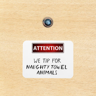 Naughty Towel Animals Funny Cruise Door Marker Magnet