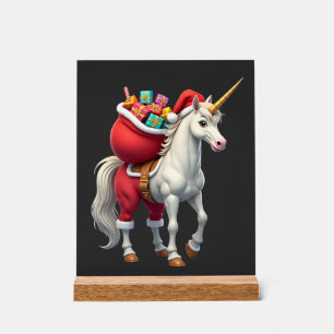 Naughty Unicorn Pun Funny Family Christmas Morning Acrylic Sign