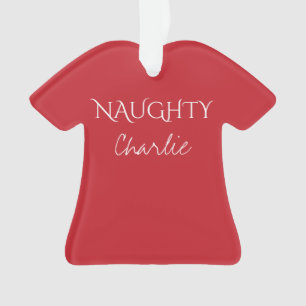 Naughty vs. Nice custom name ornament