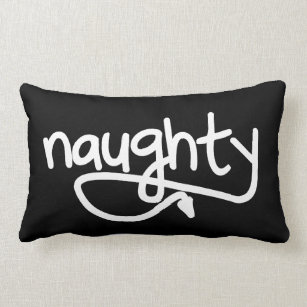 naughty with devil's tail lumbar pillow