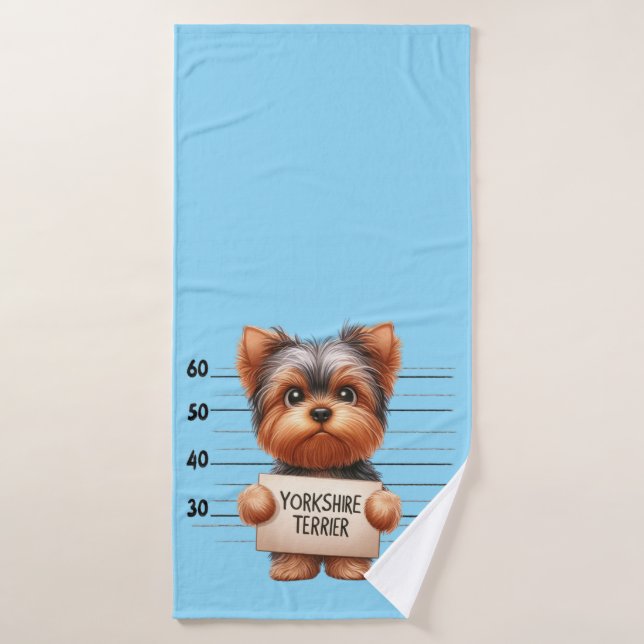 Naughty Yorkshire Terrier Bath Towel (Bath Towel)