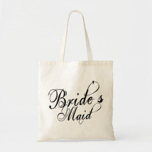 Naughy Grunge Script - Bride's Maid Black Tote Bag
