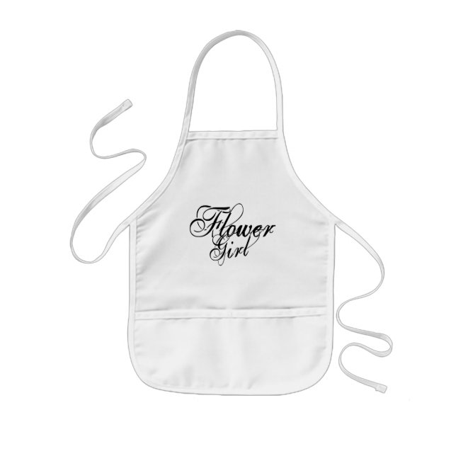 Naughy Grunge Script - Flower Girl Black Kids Apron (Front)