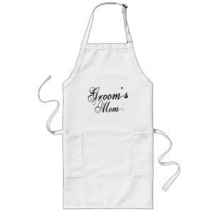 Naughy Grunge Script - Groom's Mom Black Long Apron